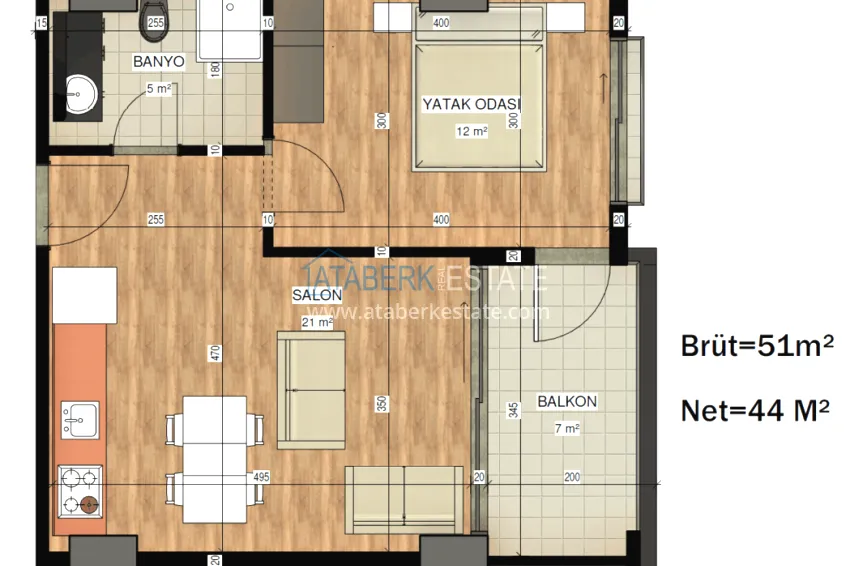 Buy cheap 1+1 apartment directly from the owner in a new complex - Avsallar district. Suitable for short term rentals 1