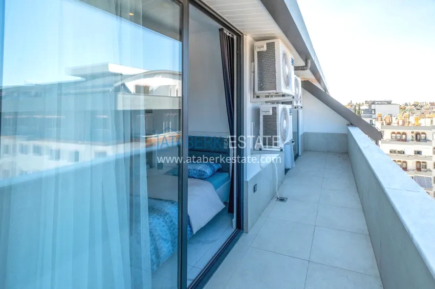 Purchase 2+1 penthouse duplex with furniture in an area open to residence permits, Alanya center 14