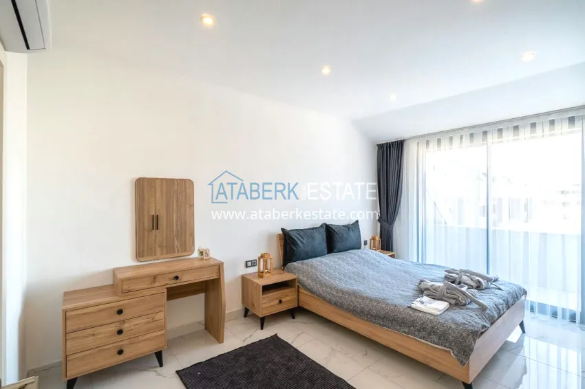 Purchase 2+1 penthouse duplex with furniture in an area open to residence permits, Alanya center 6