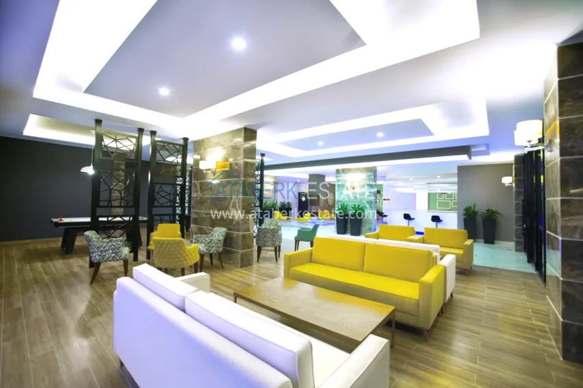 1 + 1 apartment furnished in a premium complex, Tosmur area - Alanya 14