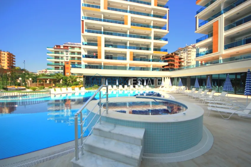 1 + 1 apartment furnished in a premium complex, Tosmur area - Alanya 8