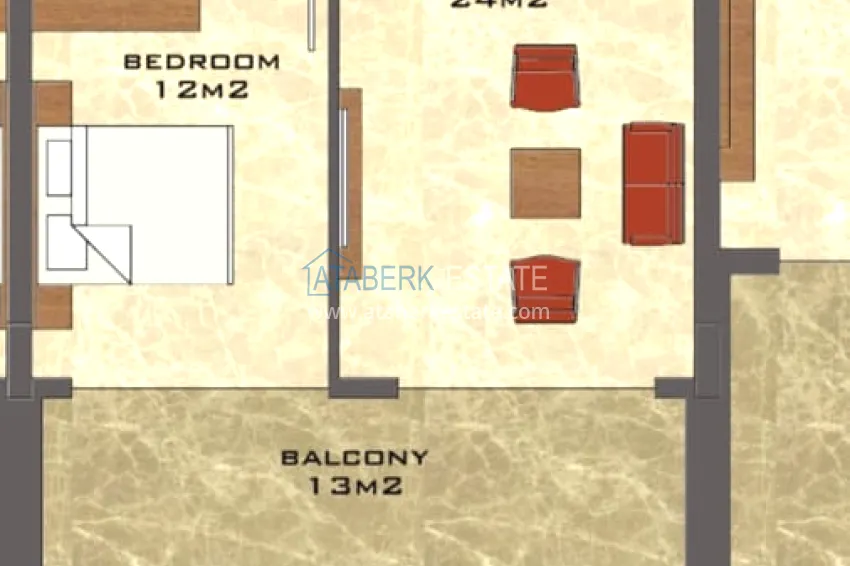 Buy cheap 1 + 1 apartment furnished in a premium complex, Tosmur area - Alanya 1