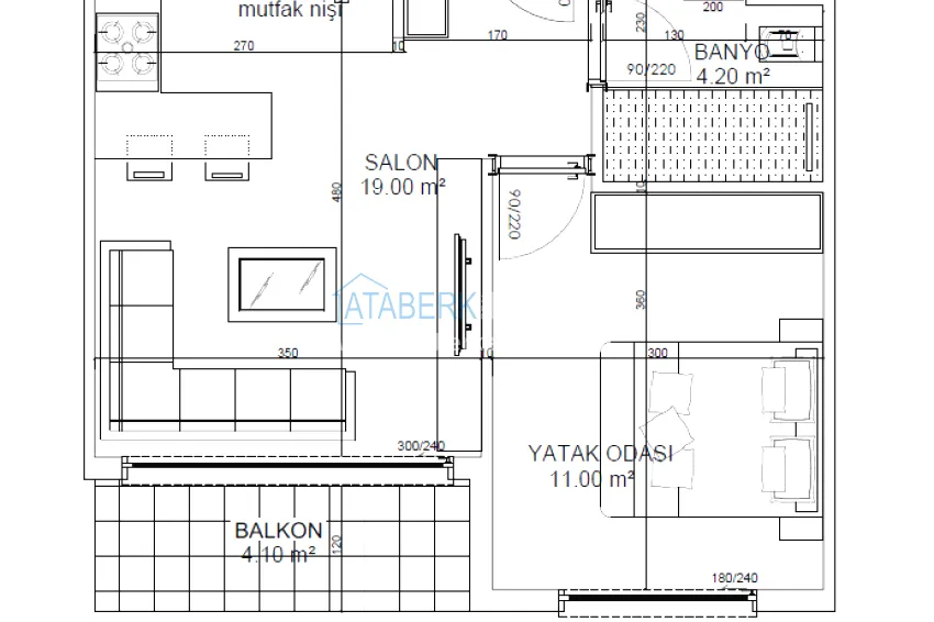 Buy cheap Investor offer — a one-bedroom apartment in a complex under construction, Altintash district, Antalya 1
