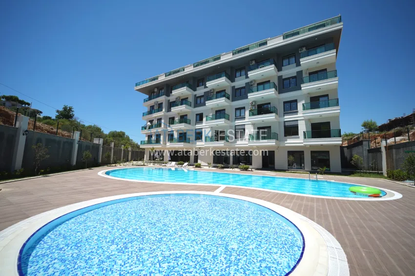 1+1 apartment with furniture and mountain views in a new complex, Oba district — Alanya 1