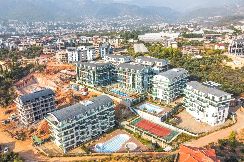 1+1 apartment with furniture and mountain views in a new complex, Oba district — Alanya 2