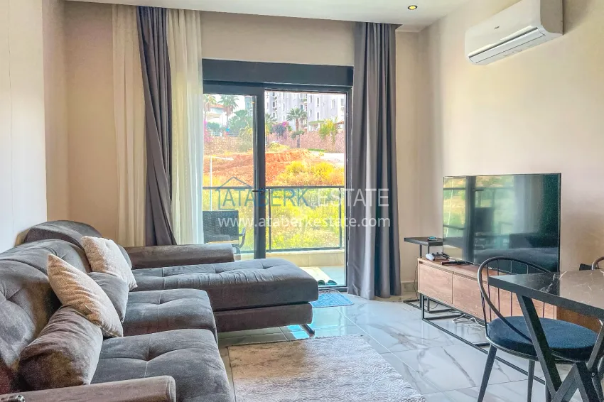 Purchase 1+1 apartment with furniture and mountain views in a new complex, Oba district — Alanya 2