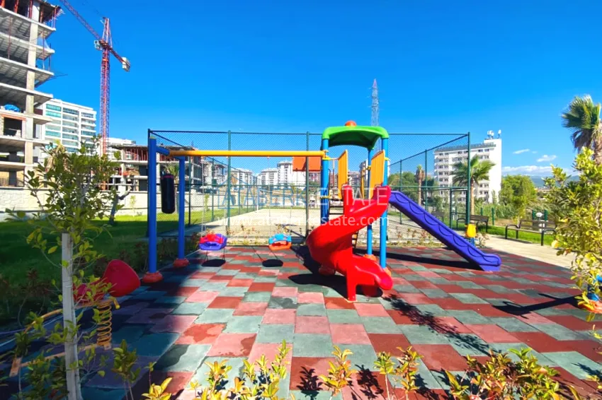 1+1 furnished apartment in a new residential complex, Avsallar district — Alanya. Suitable for short term rentals 11