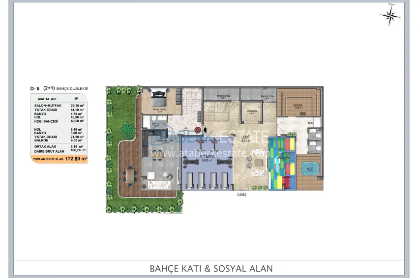 Buy cheap Garden duplex with modern interiors in a new residential complex, Oba district, Alanya 1