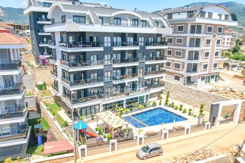 Garden duplex with modern interiors in a new residential complex, Oba district, Alanya 1