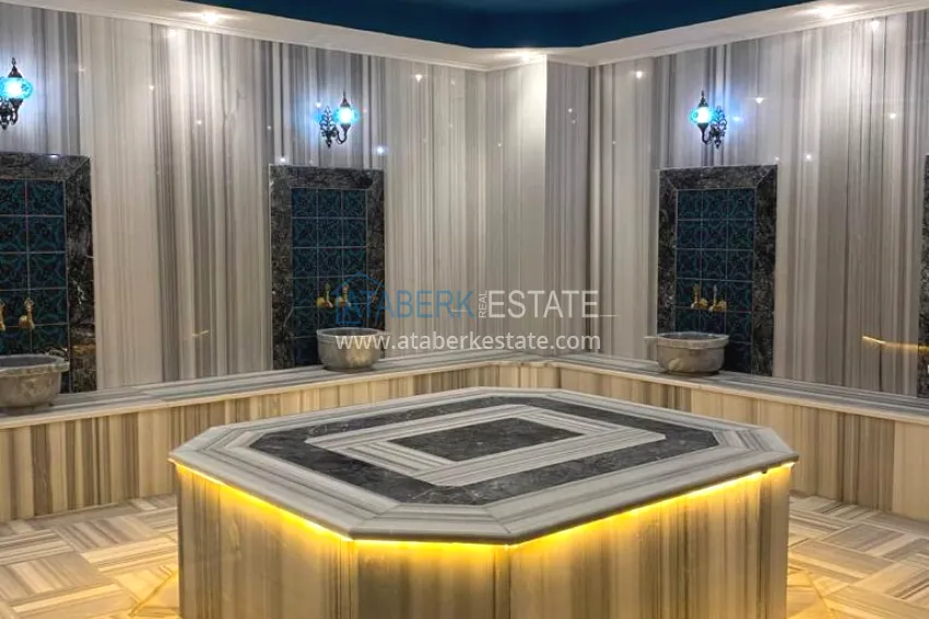 Furnished 2+1 garden duplexes in a complex with infrastructure, Kargicak 18