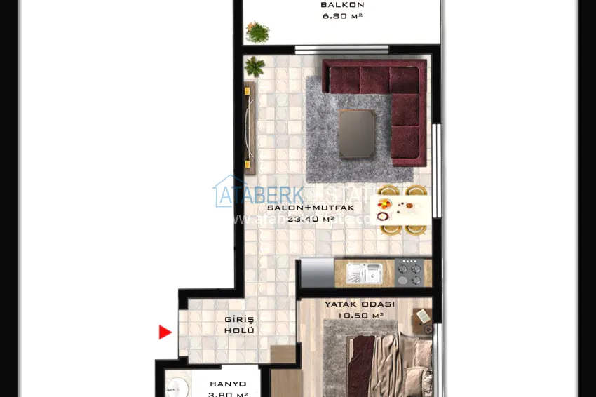 Buy cheap One bedroom apartment with a fine finish from the owner — Alanya, Mahmutlar district 1