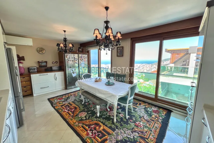 Purchase Panoramic 5+1 duplex with separate kitchen in the center of Alanya, Bektash - suitable for citizenship 9