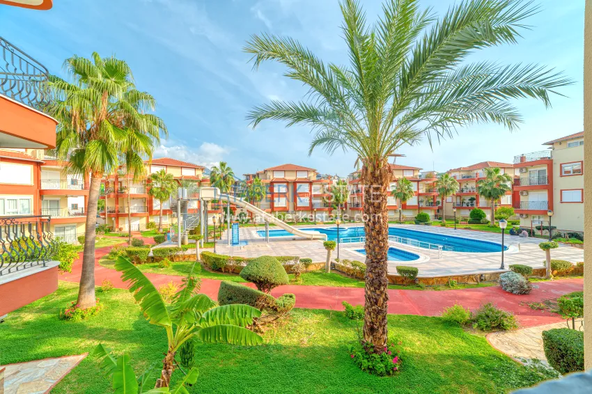 4+1 garden duplex with furniture and views of the Dim River in the Kestel area 12