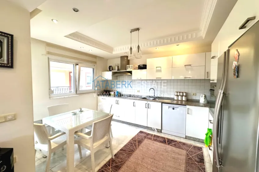 Purchase 4+1 garden duplex with furniture and views of the Dim River in the Kestel area 3