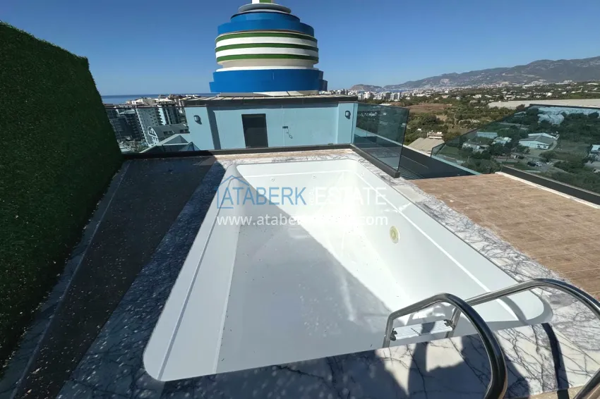 Purchase View penthouse duplex with pool on the terrace, installments possible - Mahmutlar, Alanya 22