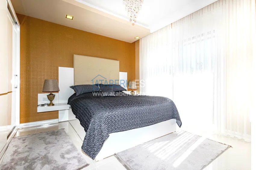 Purchase Elegant 3+1 villa with panoramic sea and mountain views in an elite complex — Alanya, Kargicak district 15 