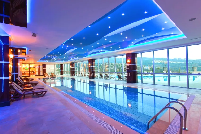 Elegant 3+1 villa with panoramic sea and mountain views in an elite complex — Alanya, Kargicak district 21 