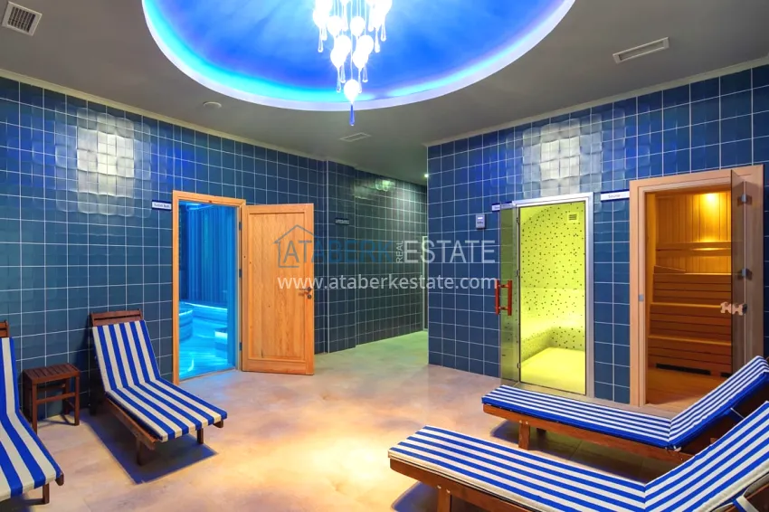 Elegant 3+1 villa with panoramic sea and mountain views in an elite complex — Alanya, Kargicak district 23 