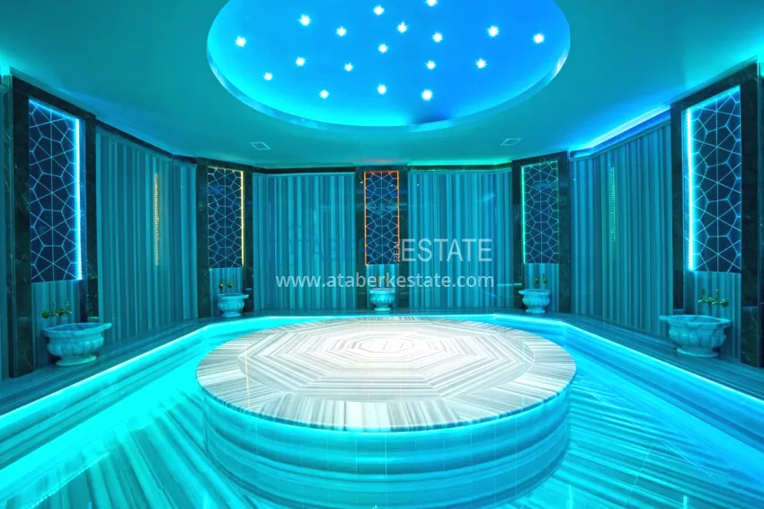 Elegant 3+1 villa with panoramic sea and mountain views in an elite complex — Alanya, Kargicak district 24 