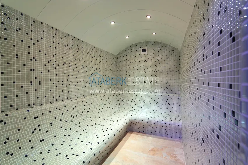 Elegant 3+1 villa with panoramic sea and mountain views in an elite complex — Alanya, Kargicak district 25 