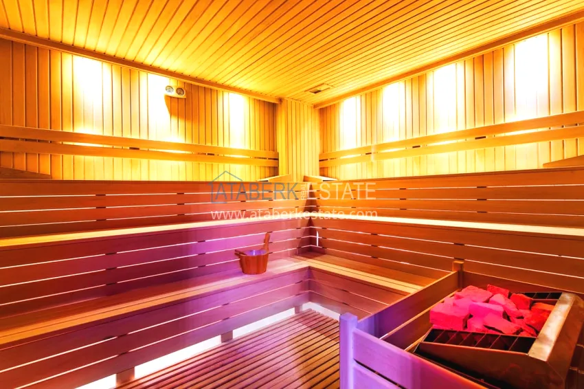 Elegant 3+1 villa with panoramic sea and mountain views in an elite complex — Alanya, Kargicak district 26 