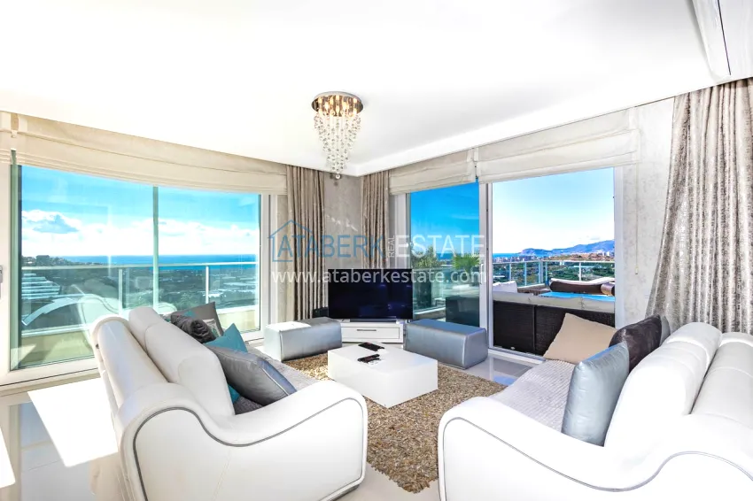 Purchase Elegant 3+1 villa with panoramic sea and mountain views in an elite complex — Alanya, Kargicak district 2 