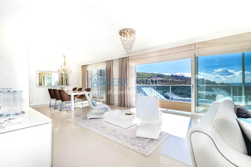 Purchase Elegant 3+1 villa with panoramic sea and mountain views in an elite complex — Alanya, Kargicak district 4 
