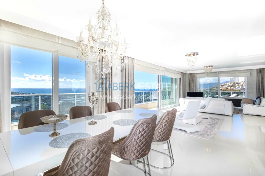 Purchase Elegant 3+1 villa with panoramic sea and mountain views in an elite complex — Alanya, Kargicak district 6 