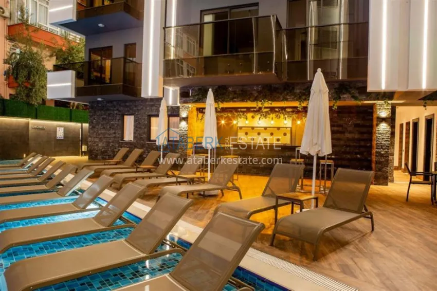 The complex under construction with the possibility of installment payment on the Cleopatra beach 50 