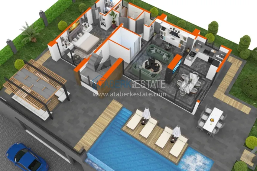 Purchase  Villas in Kargicak - luxury real estate with citizenship and installments 30 