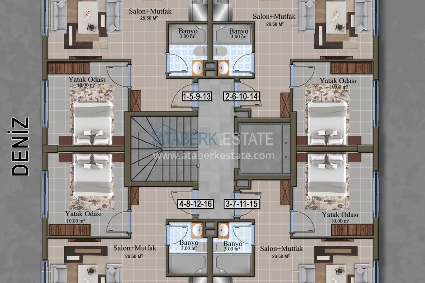 Purchase Flats and penthouses in elite complex in the centre of Mahmutlar 2 