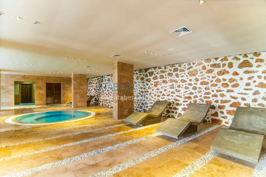 Furnished flat in Kestel with a partial sea view in a comfortable complex  16 