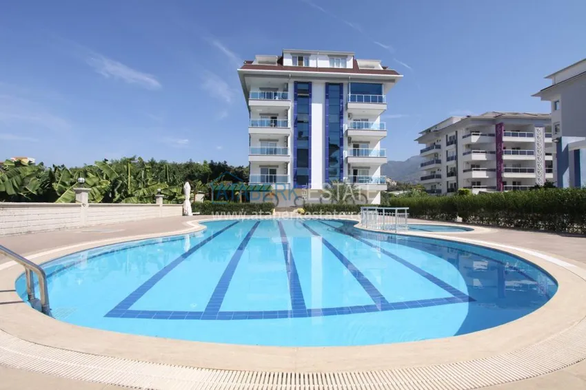 Furnished flat in Kestel in a modern complex by the sea 1 