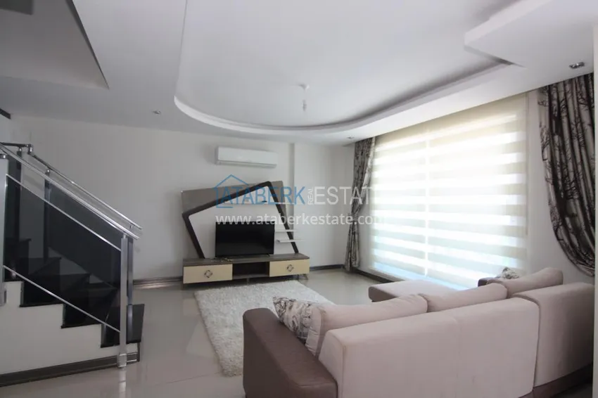 Purchase Furnished flat on two levels with a sea view in Kestel 3 