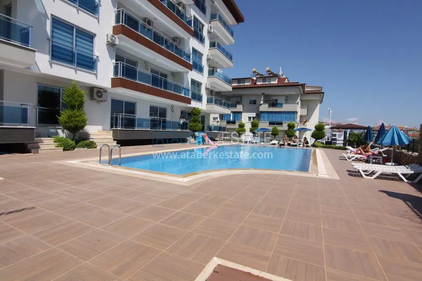 Furnished flat on two levels with a sea view in Kestel 7 