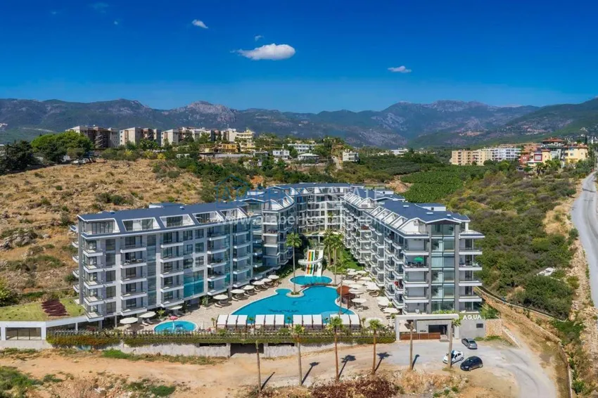 Furnished flat in Kestel with a partial sea view in a comfortable complex  4 