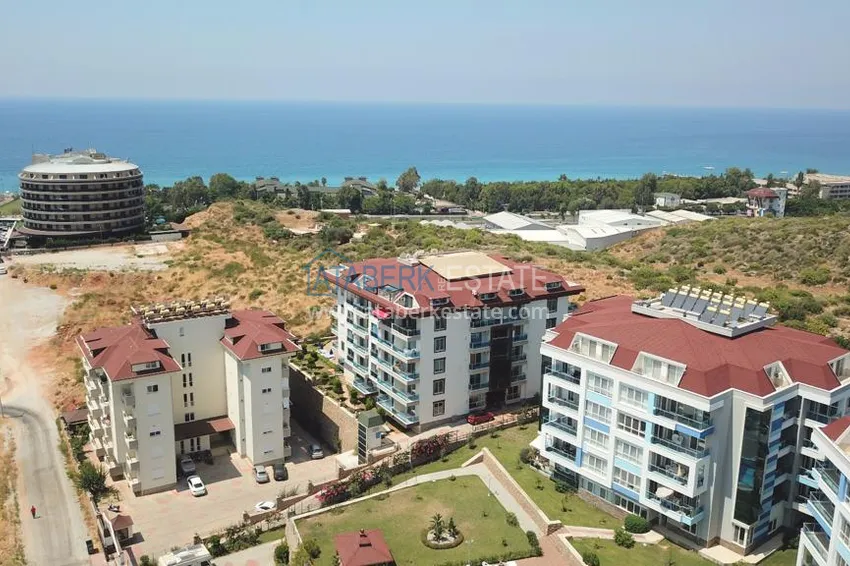 Furnished flat on two levels with a sea view in Kestel 10 