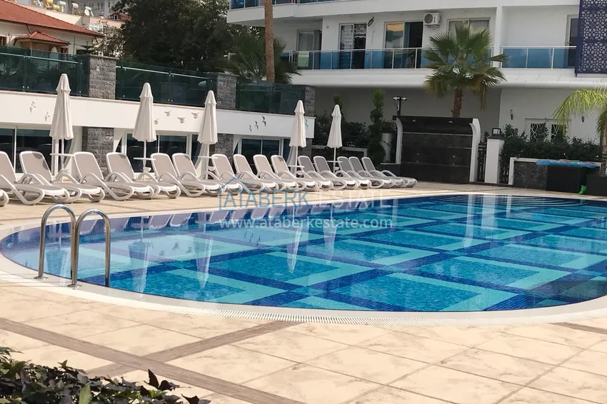 Furnished flat in a new complex with it's own beach in Alanya 7 