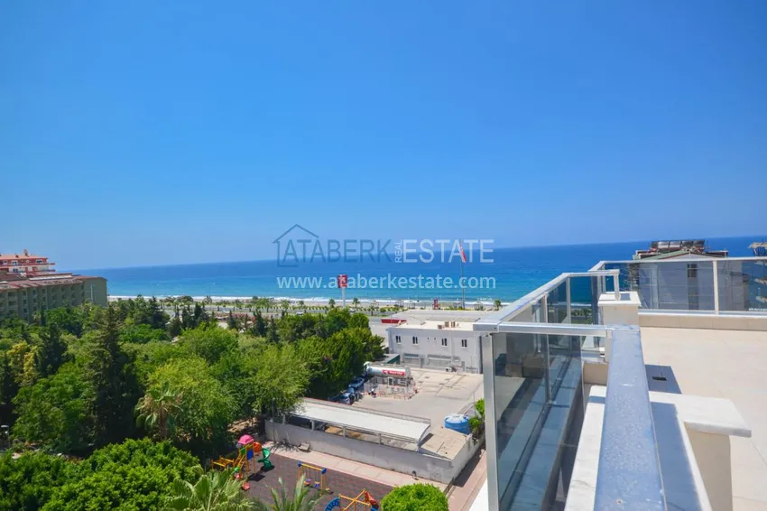 Brand new apartment with a separate kitchen and open sea view in Mahmutlar 11 