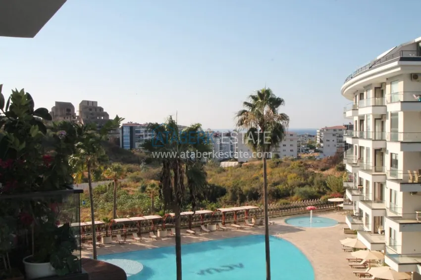 Purchase  Furnished flat in Kestel with a partial sea view in a comfortable complex  21 