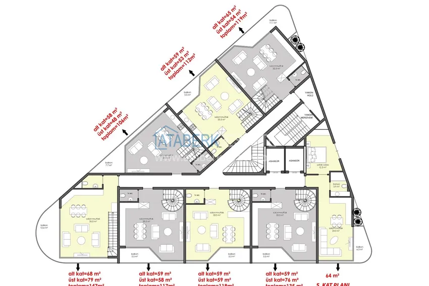 Buy cheap Apartments and penthouses in the centre of Alanya , Kleopatra side  1 