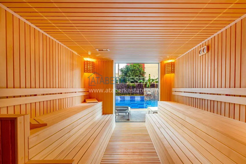 Penthouse in Mahmutlar — elegant interior, separate kitchen, side sea view  6 