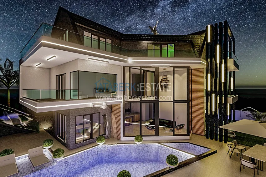 New luxury private villa project in Kargicak with panoramic views 2 