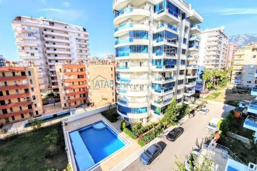 Furnished flat in Mahmutlar with  glazed balconies in a residential complex  1 