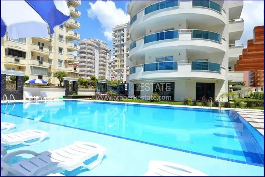 Furnished flat in Mahmutlar with  glazed balconies in a residential complex  2 