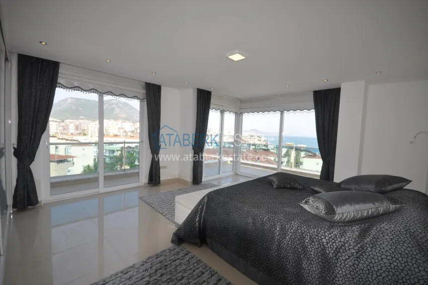 Purchase Duplex penthouse in Tosmur is spacious with furniture and sea view 13