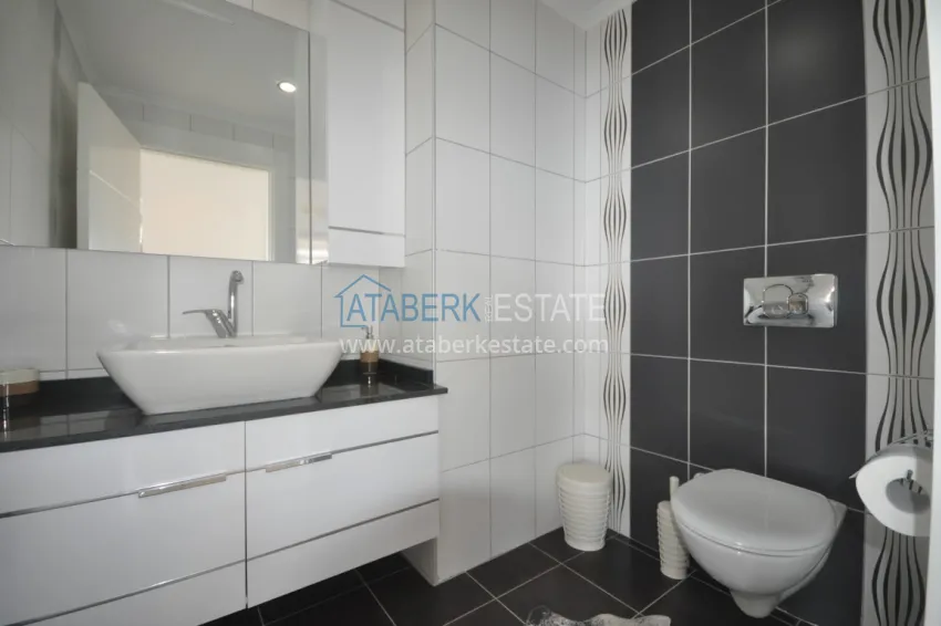 Purchase Duplex penthouse in Tosmur is spacious with furniture and sea view 19