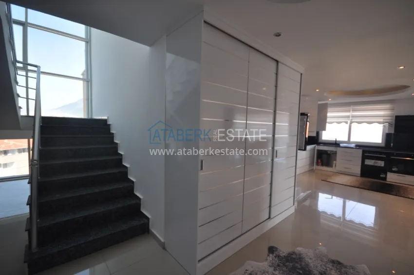 Purchase Duplex penthouse in Tosmur is spacious with furniture and sea view 23