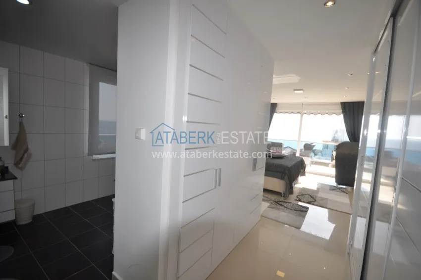 Purchase Duplex penthouse in Tosmur is spacious with furniture and sea view 26