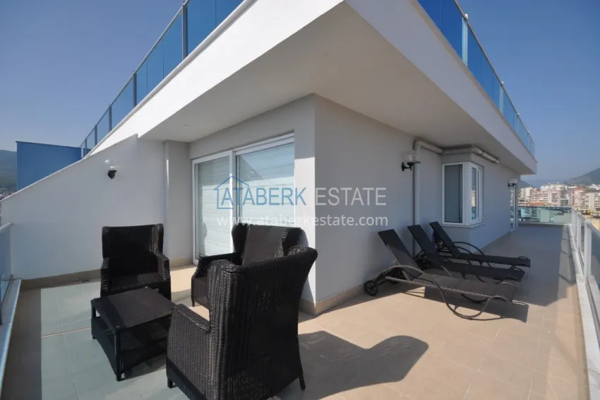 Purchase Duplex penthouse in Tosmur is spacious with furniture and sea view 33